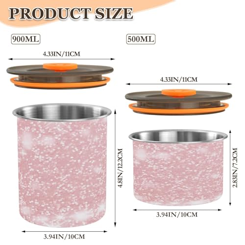 Contenedor hermético acero inoxidable 17oz rosa brillo miniatura 2