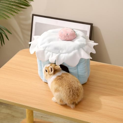 Cama cueva para hámster, casa suave y cálida de invierno para conejitos 25x25x20cm 4