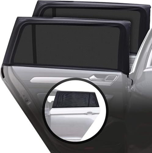 Caramaz - Tendine parasole auto bambini, con protezione dai raggi UV, copertura senza interruzioni, Calza parasole auto, Set di 2, Taglia L