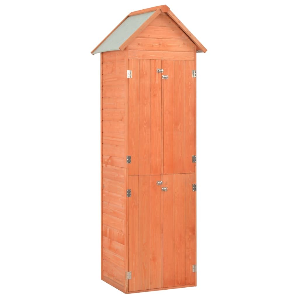 Domek ogrodowy z drewna, 71 x 60 x 213 cm, z wodoodpornym dachem poliestrowym, do przechowywania i przechowywania narzędzi