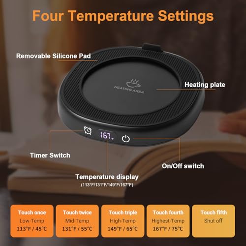 Coffee Mug Warmer & You are Awesome Mug Set, Electric Cup Warmer for Desk - Image 4