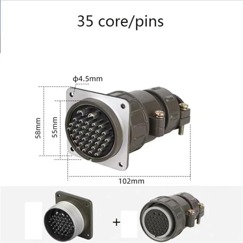 Conector de aviación P55 de 35 pines y diámetro de 55mm con enchufe redondo 2