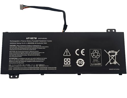AP18E7M AP18E8M Laptop Akku für Acer Nitro 5 AN515-54 AN515-55 AN515-43 AN515-44 AN515-45 AN517-41 AN517-51 AN517-52, Nitro 7 AN715-51, Aspire 7 A715-74 A715-74G, 4ICP4/69/90 KT.00407.007 KT.00407.009