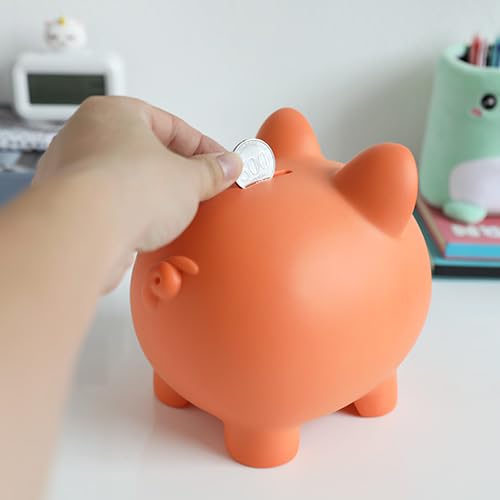 I-TOTAL® - Funny Decorative Money Box/Money Bank in Durable Plastic (ORANGE PIGGY) - Image 3