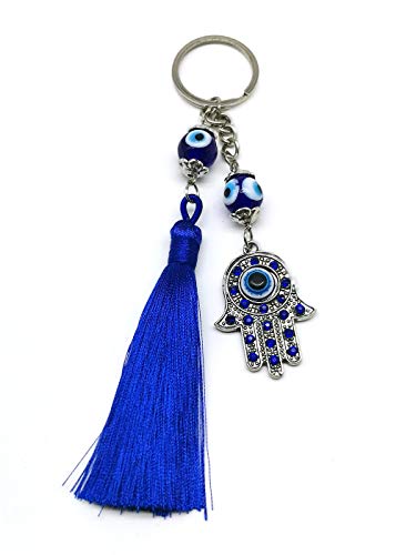 Porte-clés bleu contre le mauvais œil à suspendre pour rétroviseur de voiture, accessoires de maison, amulette de décoration Cover