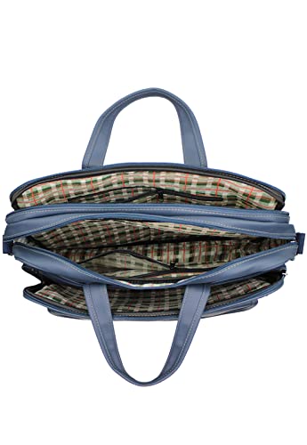 Lenna's Bolsa Pasta Maleta de Mão com Estilo Executivo Masculino Feminino Para Notebook Azul