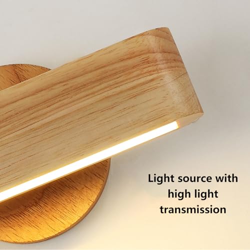 Aplique de pared LED de madera de nogal giratorio con 3 temperaturas regulables 4