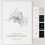 Mapdify Saarbrücken personalisiertes Stadtposter, dein 