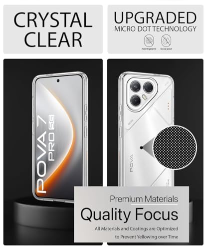Image of COVERBLACK Flexible Rubber Case Back Cover Compatible for Tecno LJ8 / Pova 7Pro 5G - Transparent