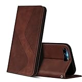 ZONNAVI Hülle für Huawei P10, PU Leder Handyhülle mit Kartenfächer und Standfunktion, Lederhülle Flip Wallet Case Schutzhülle für Huawei P10 (Braun)