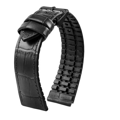 Correa de reloj de silicona impermeable de 20mm para caballero en color negro