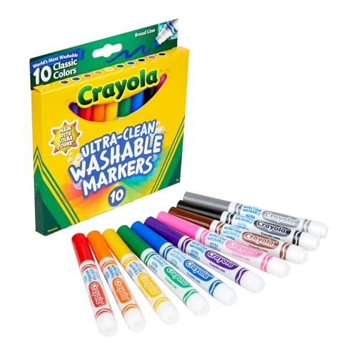 Crayola Ultra-Clean Washable Markers 10ct, Broad Line Markers by Crayola - Used condition - US$4.00