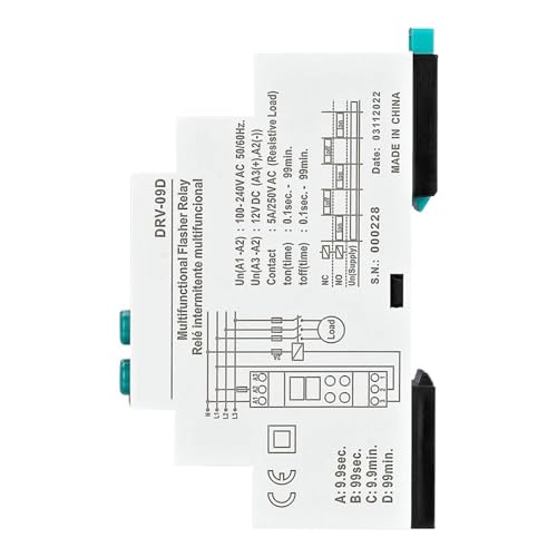 Relais clignotant numérique multifonctionnel DRV-09D double réglage précis