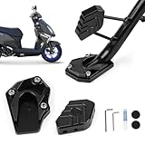 XINGWU Motorcycle Kickstand Foot Side Stand Extension Pad, motorcycle stand pad With hexagonal wrench, Aluminum Alloy Motorcycle Kickstand Pad, motorcycle stand foot extension accessories (Black)