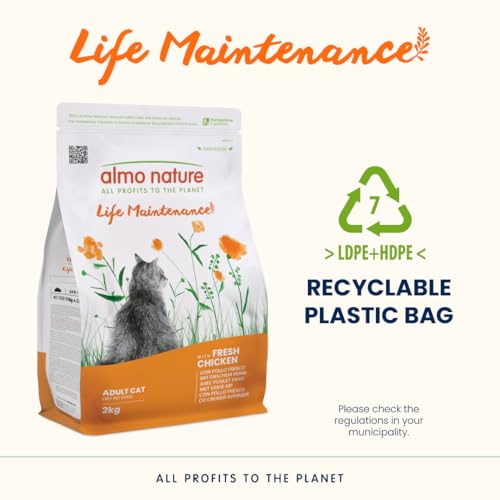 Almo Nature Holistic Maintenance Trockenfutter für Katzen mit frischem Huhn 2Kg