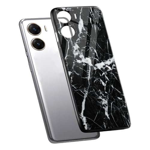 Image of COLORflow Back Cover Compatible with Vivo V29E 5G | Black Marble White | Shockproof TPU Bumper Cover with Camera Protection Back Cover