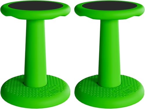 Image of Gpack-pro Kids Wobble Stool 2-Pack - Improves Focus Attention - Non-Slip Base - Wiggle Chair Active Flexible Seating for Preschool Kindergarten Elementary School 17.7-Inch High (Green)