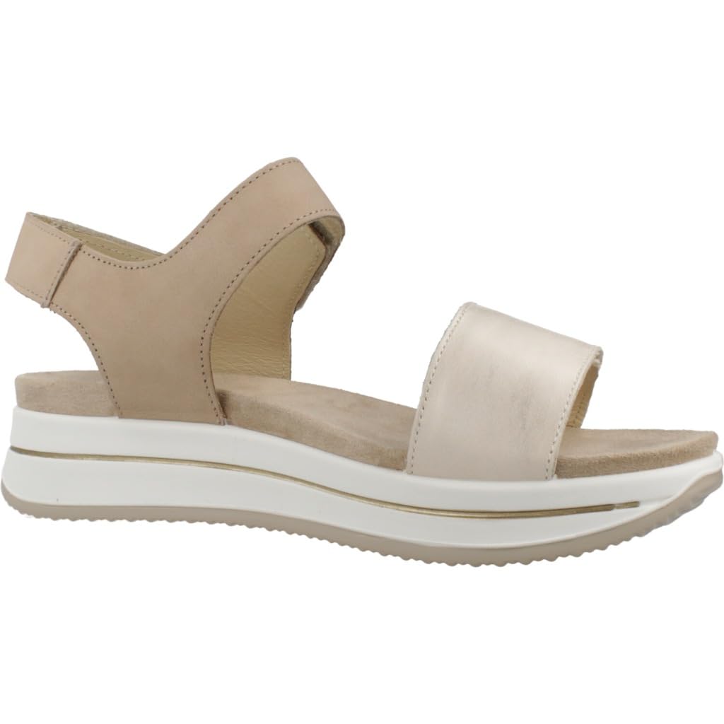 IGI&Co 1174833 Nabuck Platino Beige Scarpe Donna Sandali Pelle Strappi