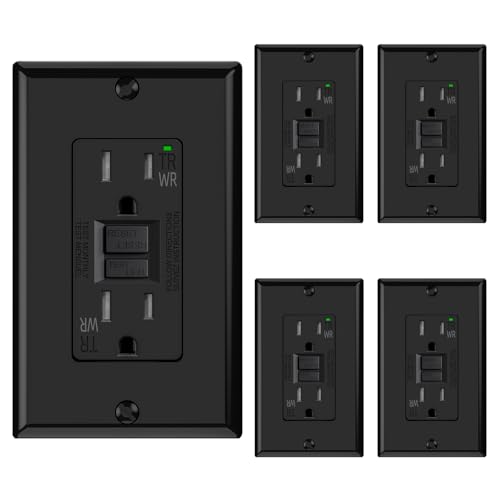 ELEGRP Outdoor GFCI Outlet 15 Amp, Self-Test GFI with Narrow Design