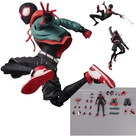 Dxuioz Spider Mαn: Into The Spider-Verse Miles Morales Sentinel SV Super Heroes 6 inches / 16 cm Joints Moveable Action Figure Cover