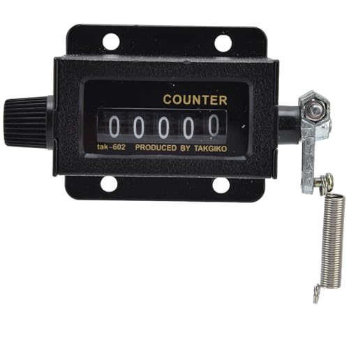 Bale Counter,5 Digit Mechanical Counter,Rotary Knob Resettable Counter Black with Spring for Machine for Industry for Printing