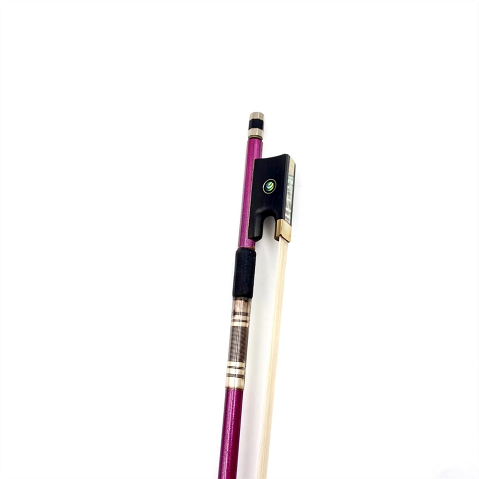 TSTS 1 Sztuk Nowe Materiały Student Purple 4/4 Skrzypcówka Bow Fiddle Bow, Mongolian White Horsehair Horsetail pełnowymiarowe łuk