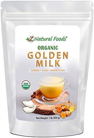 Organic Golden Milk Powder - Turmeric Superfood Blend - Promote Relaxation Recovery - Support Immune System - Mix In Coffee, Tea, Latte, Smoothies Recipes - Non GMO, Vegan, Gluten Free - 1 lb