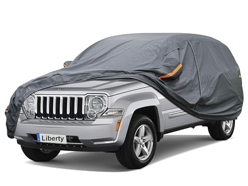 Image of GUNHYI Premium Car Cover Custom Fit Jeep Liberty (2000-2026), 16 Layers Heavy Duty Car Cover Waterproof All Weather with Zipper Door for Sun Rain Snow Dust Uv Protection