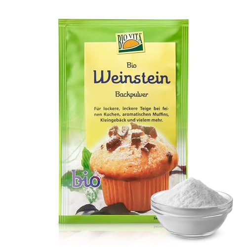 Biovita Bio Weinsteinbackpulver 3 x 25 5 g Phosphatfrei Mit Reinweinstein Vegan Glutenfrei Backtriebmittel Für Kuchen und Brot Für 500 g Mehl