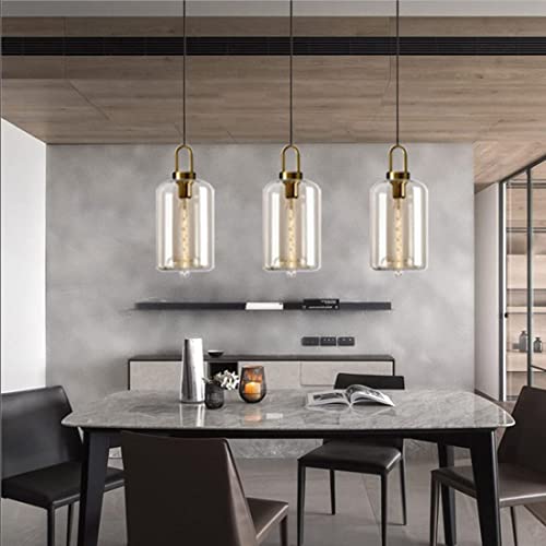 Lustre en verre soufflé ambré dore de qualité artisanale loft