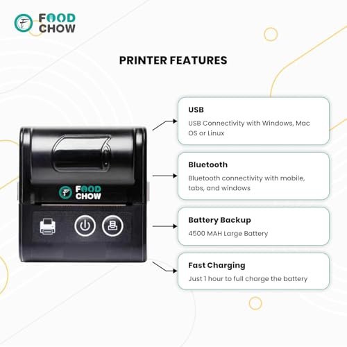 Image of 14 Days Free Trial POS Software + 2 Inch Bluetooth USB Thermal Receipt Printer Subscription for Restaurant, Cafe, Shops - Portable POS Billing Machine with New Website, 2 Rolls & QR Code (4500mah)