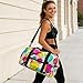 Fashion 80s Or 90s Memphis Women'S Gym Duffle Bag With Shoes Compartment, Ideal For Travel, Gym, Sports, Duffel, Weekender
