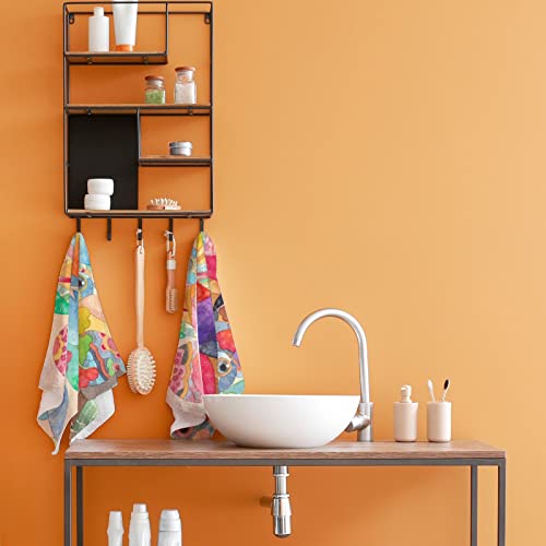 Zhimi Hand Bath Towels For Bathroom Set Of 2 Fantasy Birds Botanical Colorful Fingertip Towel Water Absorbent Soft Polyester For Kitchen Gym Spa Face Salon 30X15Inch #TOP4