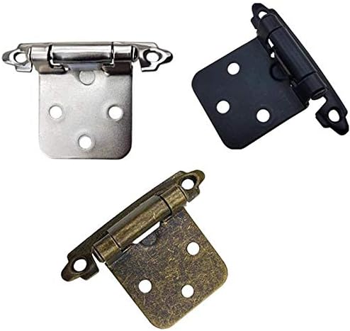 キャビネットドアヒンジブラックオーバーレイキャビネットヒンジ自己閉鎖ドアヒンジキャビネットハードウェア5ペア（10個）