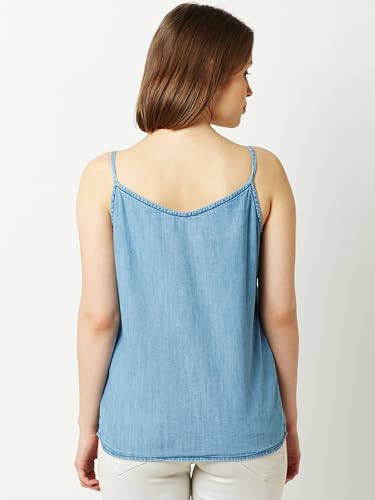 Image of Miss Chase Women's Round Neck Half Sleeves Cotton Lace and Pearl Detailing