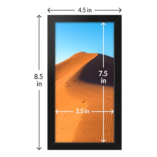 LaVie Home 4x8 Picture Frame for Wall Display, 4x8 Black Picture Frame with HD Plexiglas, 4 x 8 Frame 1 Pack, Display Frame for Vertical or Horizontal, Classic Collection