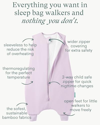 Image of PurComfy Supersoft Toddler Sleep Sack with Feet 1.0 TOG Premium Bamboo Viscose Sleep Bag Walker with Legs 12-18-24-2t-4t-5t