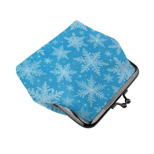 Pu Leather Buckle Coin Purse Snowflake Pattern Girls Kiss-Lock Change Purse Wallets3