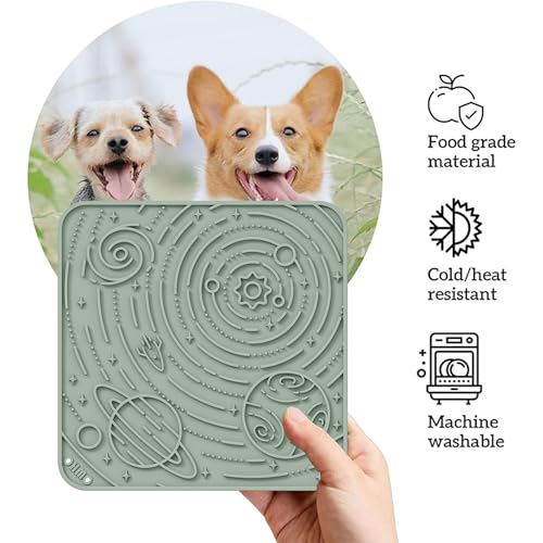 OHMO Schleckmatte Hund Leckmatte für Welpen Katze 2Pcs Kaktus&Hellgrün
