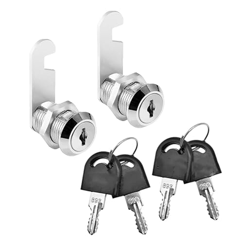 KOKOBASE 2-Pack Zinc Alloy Cam Lock Set - Secure Drawer and Cabinet Locking System - Versatile 2PCS 20mm Locks with Unique Keys (2Pcs 20mm)