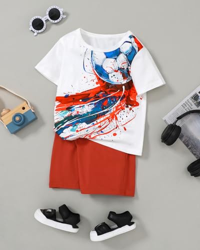 ZOEREA Toddler Boy Clothes Kids Summer Short Sleeve T-Shirt and Shorts Outfit 2 Piece Sweatsuit Clothing Set 2-7T3