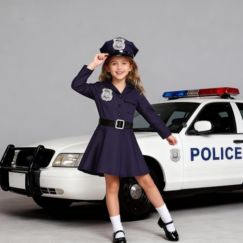 Disfraz completo de oficial de policía para niñas 5-6 años miniatura 2