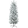 Homcom 6ft tall flocked artificial christmas tree holiday decor with 477 snow branches auto open steel base green  urban country home decor