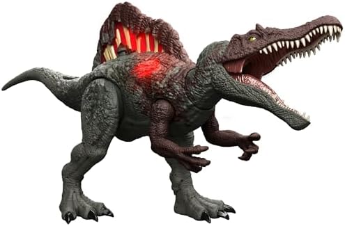 （04:00時点） マテル ジュラシックワールド(JURASSIC WORLD) ダメージ！ひかる スピノサウルス 子供向けフィギュア 恐竜 おもちゃ 全長:約55cm 4歳から グリーン HXF62