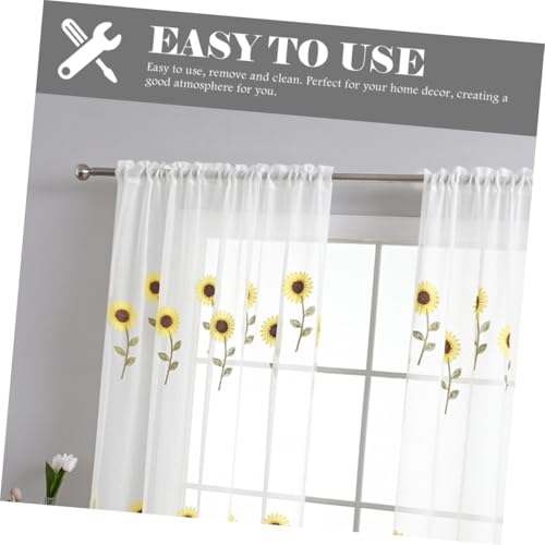 Cortina semitransparente para dormitorio SOIMISS de poliéster y gasa con bordado decorativo floral 4