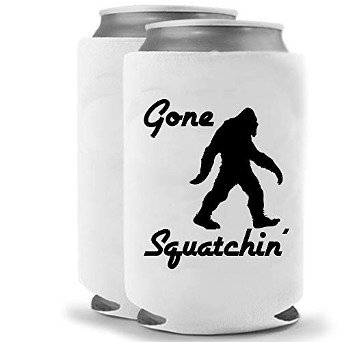 Gone Squatchin' Coolies | Set Of Two (2) | Sasquatch Big Foot Gifts Funny Novelty Can Cooler Coolie Huggie - Set Of Two (2) | Beer Beverage Holder - Beer Gifts Home - Quality Neoprene Can Cooler #TOP3