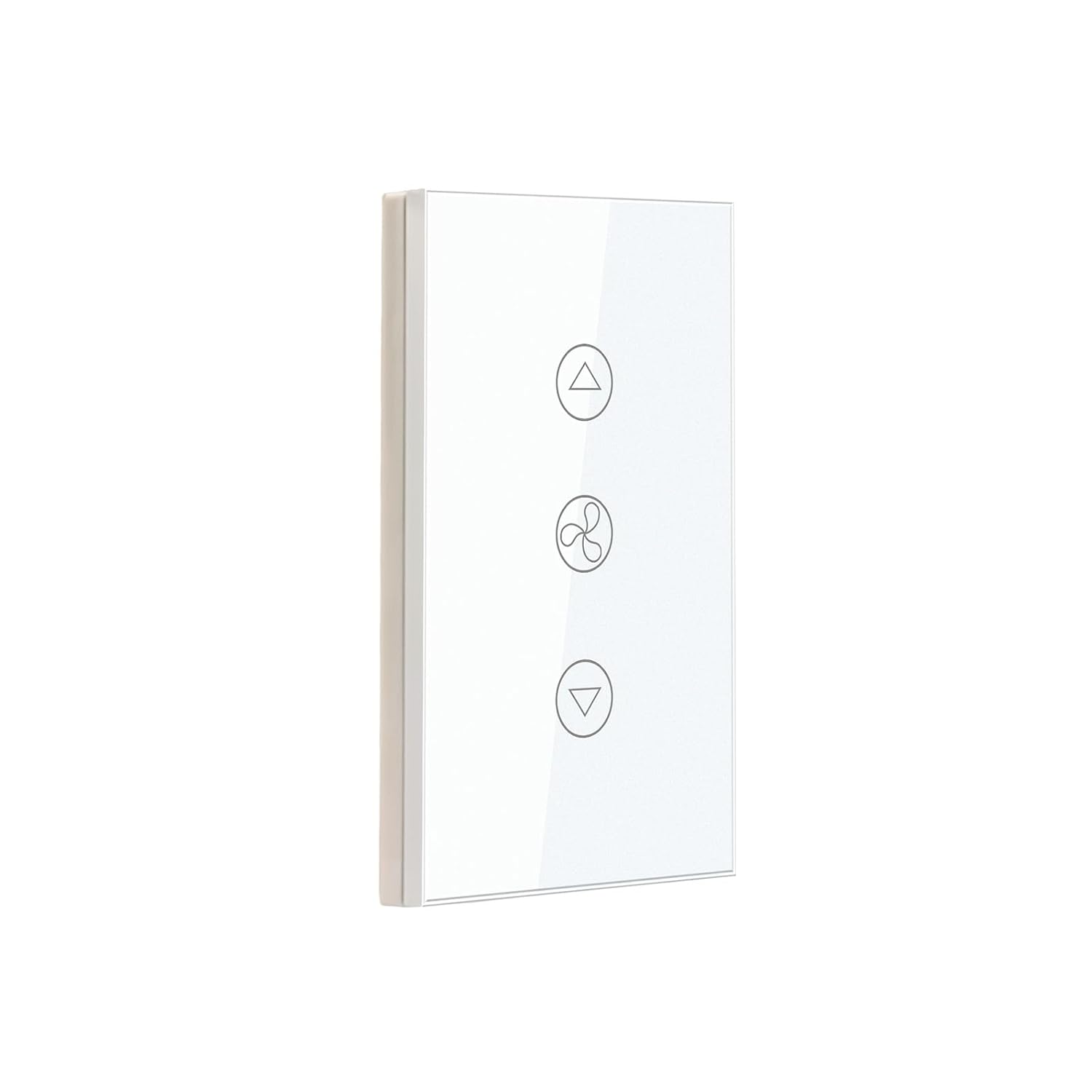 Smart Fan Switch 4.65 X 2.83 X 1.34 Inches,2.4GHz Wi-Fi Touch Switch,Neutral Wire Required,Work with Smart Life/Tuya App,Tempered Glass Panel,White