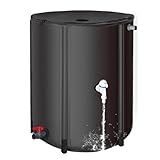 FTWIND雨水タンク 家庭用 50L～1000L選択可能 集水器 貯水タンク 屋外折りたたみ式ポータブル ウォーターバケツ 防災用雨水タンク 屋外用 園芸植物灌漑可能 雨を貯めて節水 貯留タンク 簡単設置 雨水を貯めて節水可能 農業 緊急給水 雨水収集用 (黒, 100x125cm(1000L))