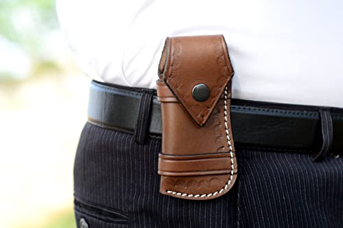 Alzafash Leather Knife Sheath, Edc Belt Loop Case Holder, Knife Holster For Belt, Pocket Knife Sheath For Folding Knives (Color:brown) #TOP6