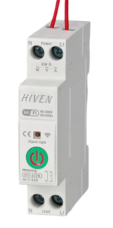Image of Hiven | 63A Smart WiFi Switch for Heavy Duty Appliances | Overload Over /Under Voltage Protection | Single Phase